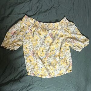 Joie Yellow Floral Off-Shoulder Blouse